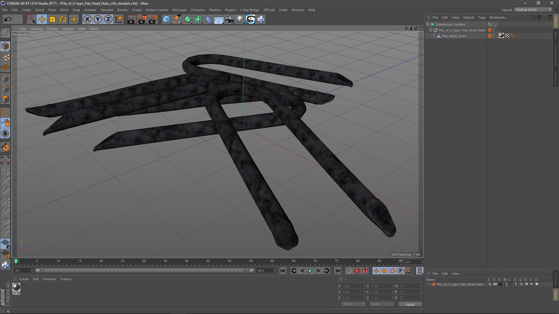 3D model Pile of U-type Flat Head Nails