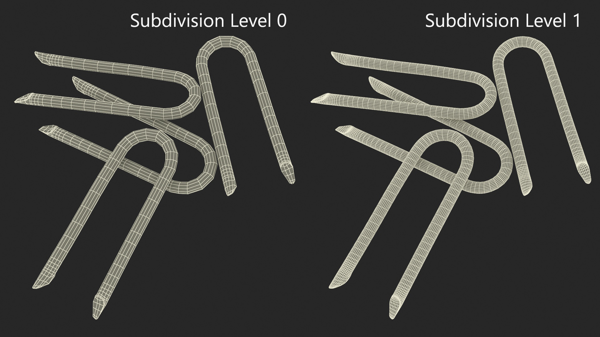 3D model Pile of U-type Flat Head Nails