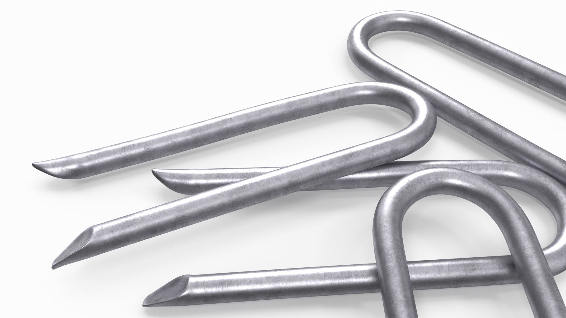 3D model Pile of U-type Flat Head Nails