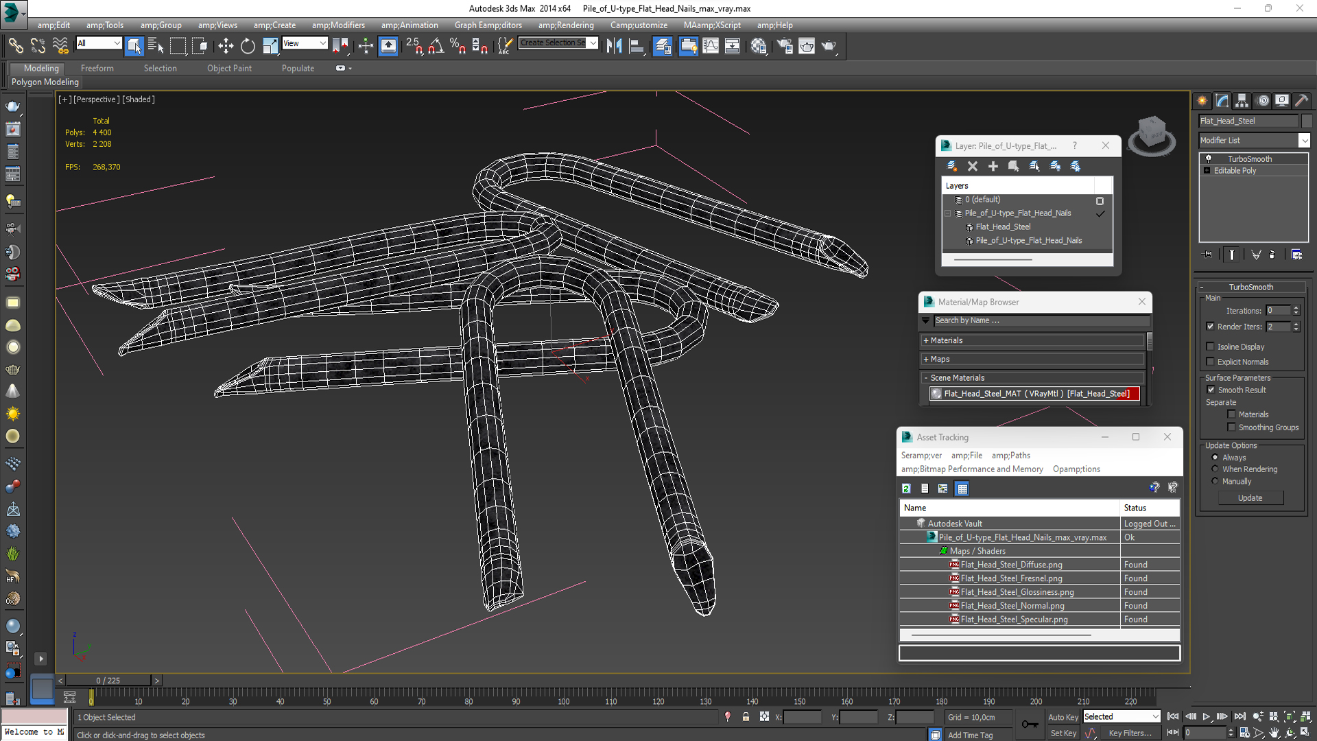 3D model Pile of U-type Flat Head Nails
