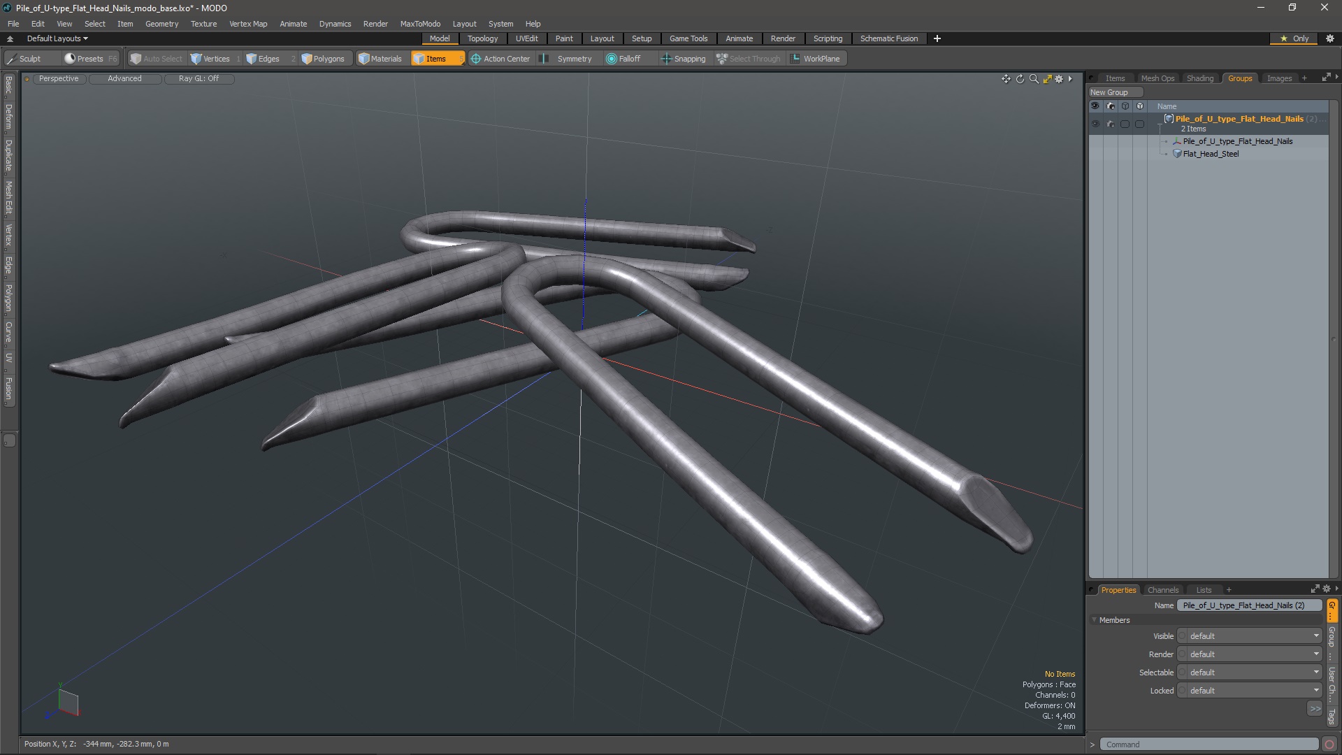 3D model Pile of U-type Flat Head Nails