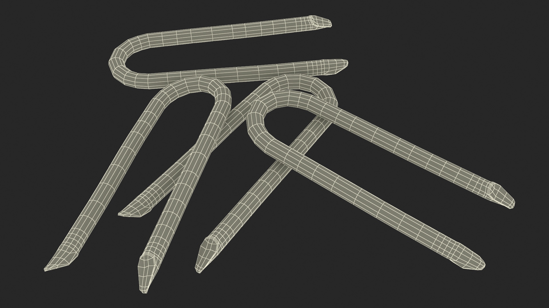 3D model Pile of U-type Flat Head Nails
