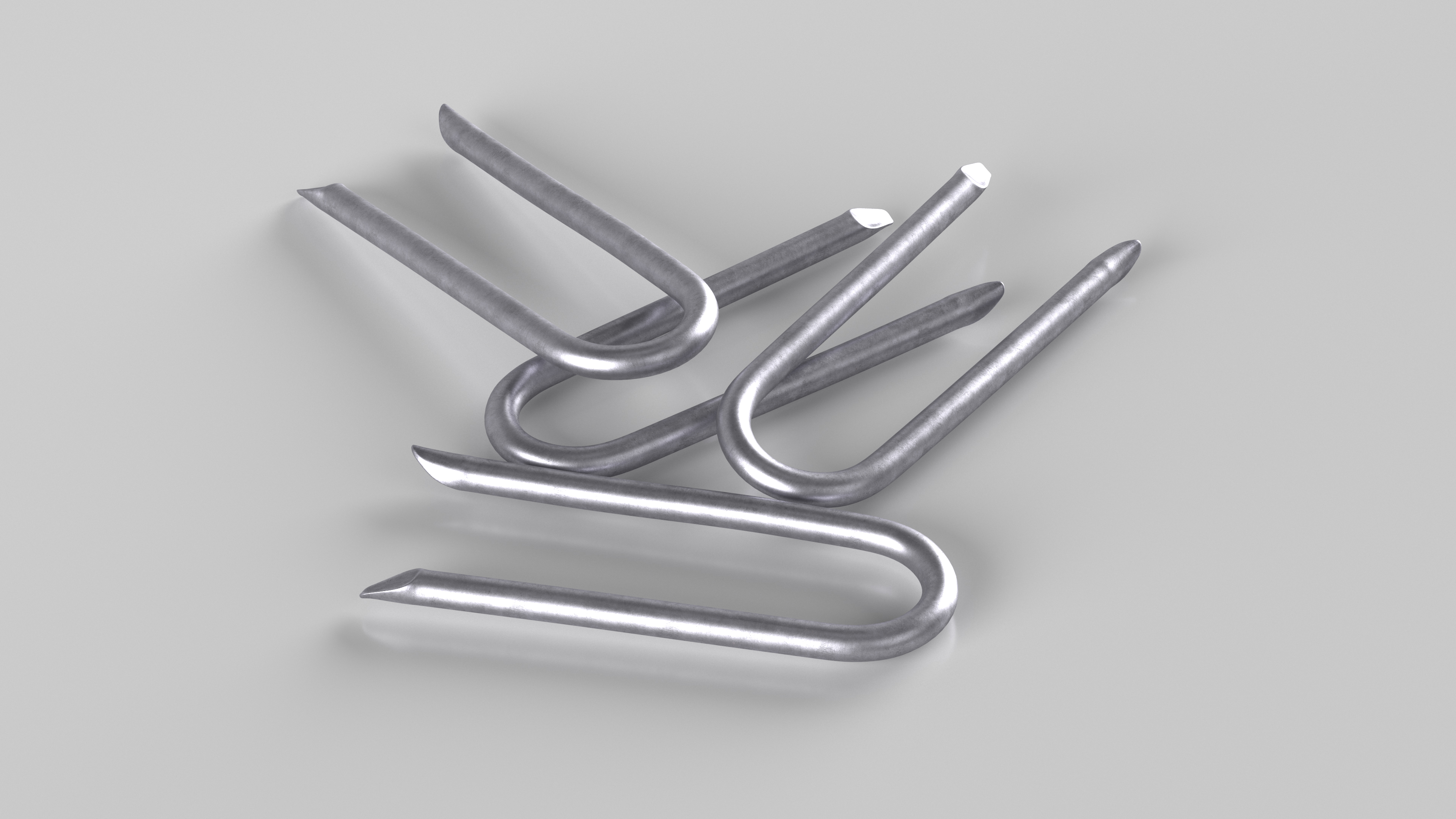 3D model Pile of U-type Flat Head Nails