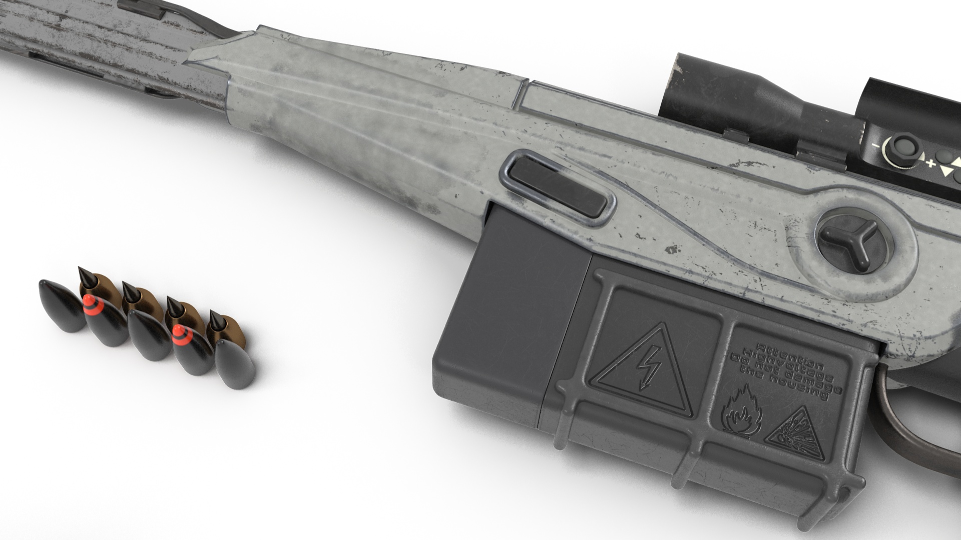 3D model Futuristic High-Precision Sniper Rifle with Telescopic Sight