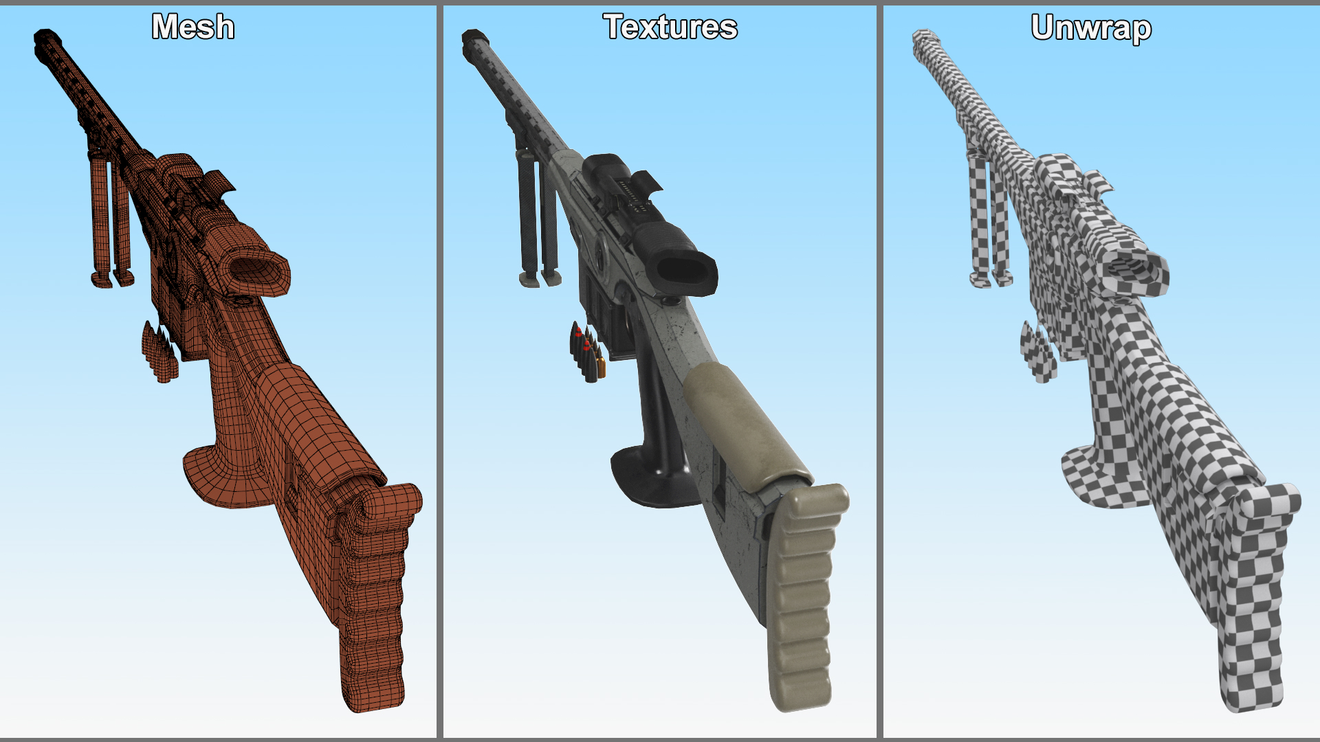 3D model Futuristic High-Precision Sniper Rifle with Telescopic Sight