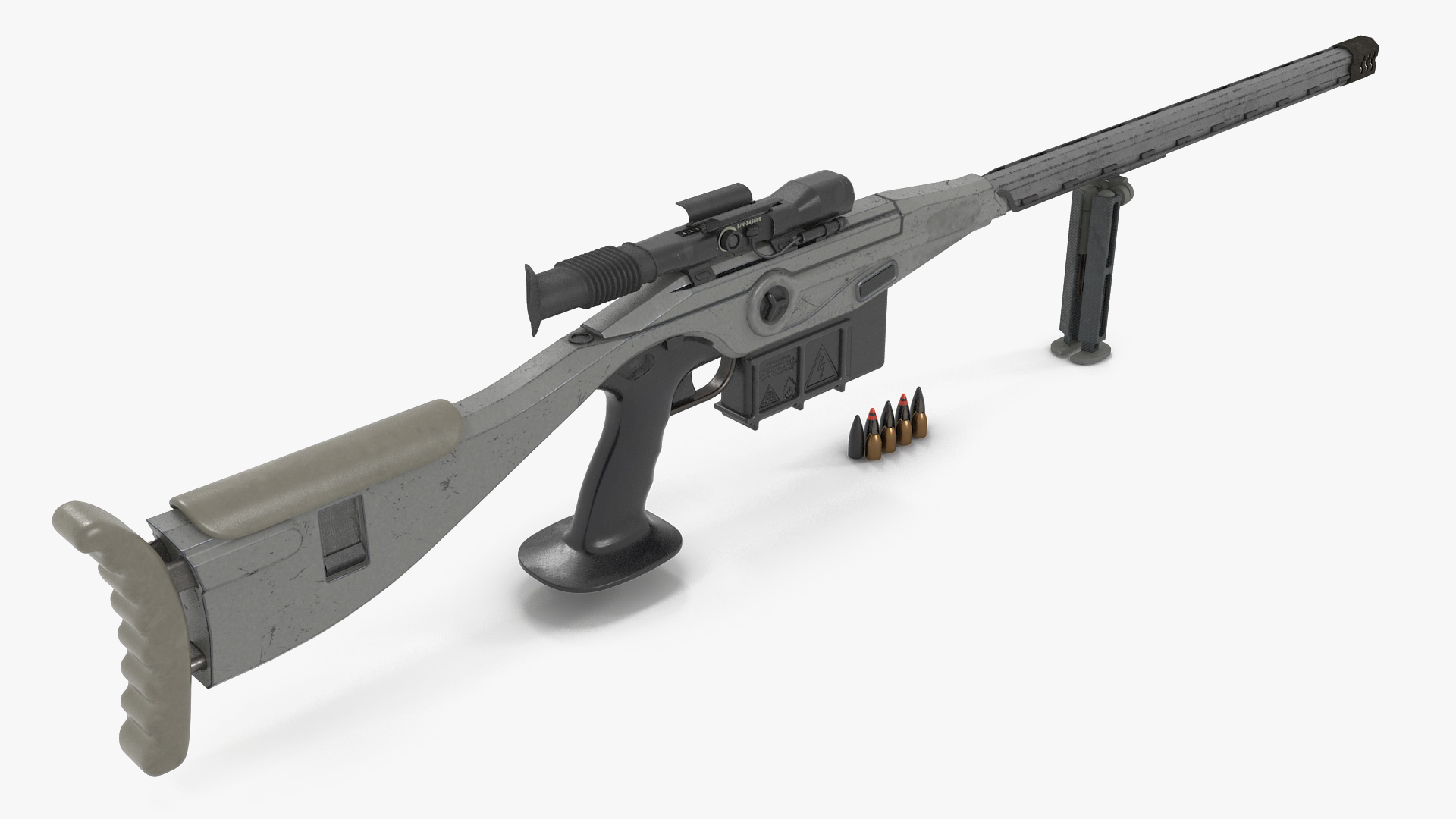 3D model Futuristic High-Precision Sniper Rifle with Telescopic Sight