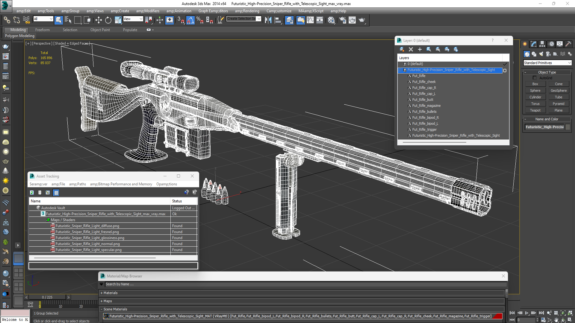 3D model Futuristic High-Precision Sniper Rifle with Telescopic Sight