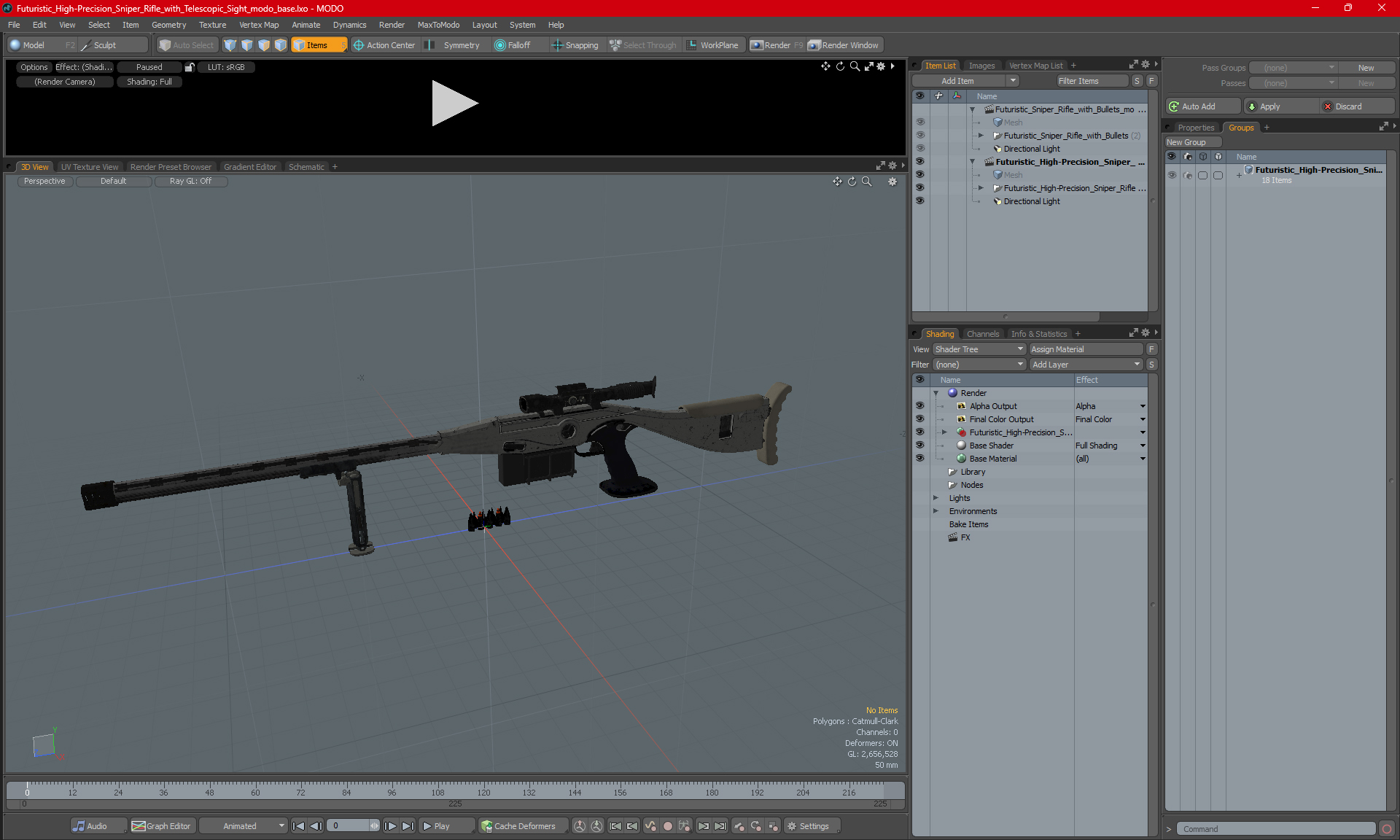 3D model Futuristic High-Precision Sniper Rifle with Telescopic Sight