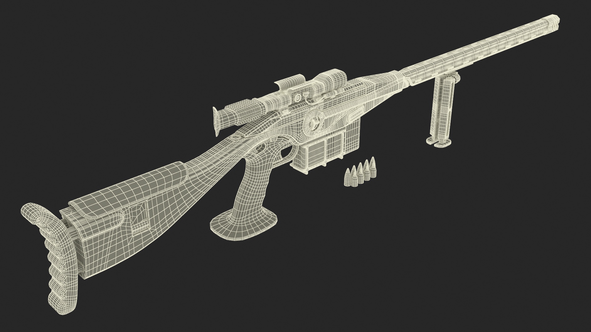 3D model Futuristic High-Precision Sniper Rifle with Telescopic Sight