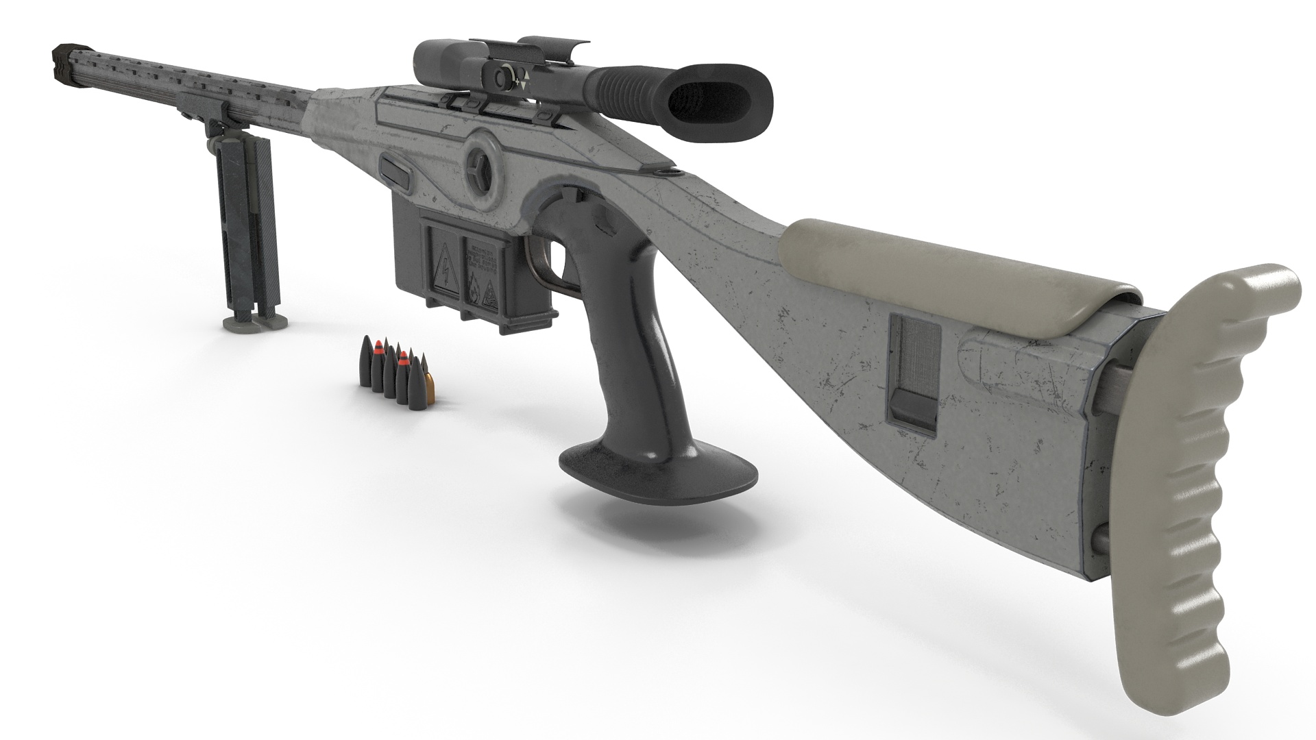 3D model Futuristic High-Precision Sniper Rifle with Telescopic Sight