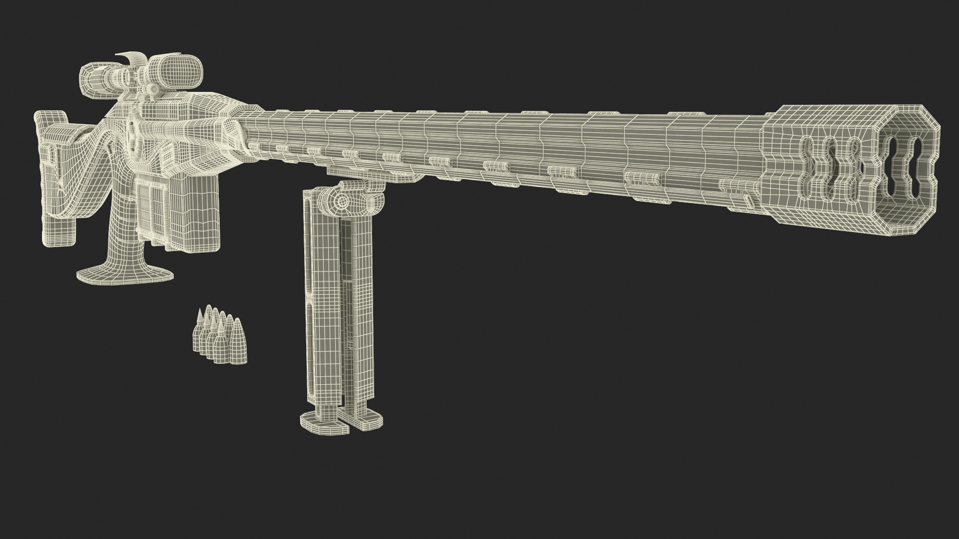3D model Futuristic High-Precision Sniper Rifle with Telescopic Sight