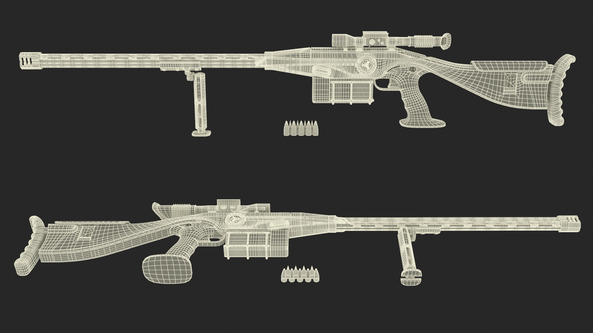 3D model Futuristic High-Precision Sniper Rifle with Telescopic Sight