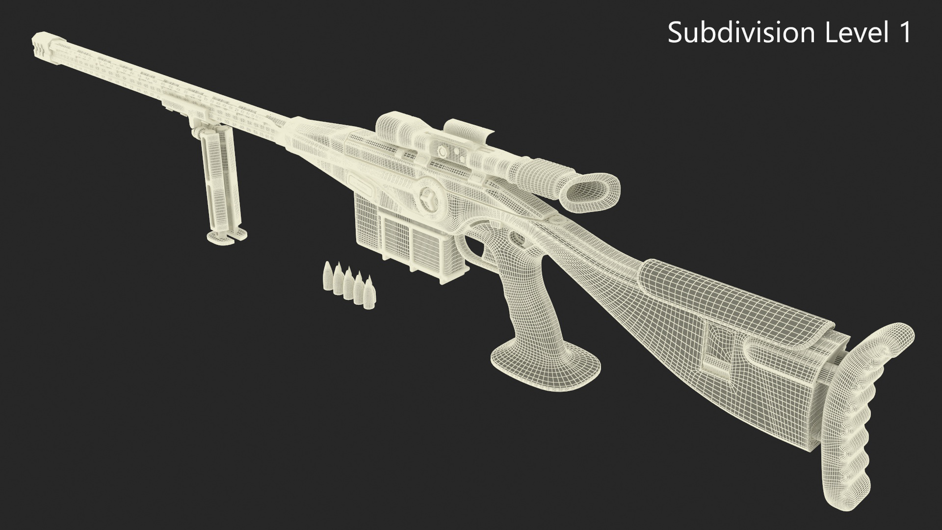 3D model Futuristic High-Precision Sniper Rifle with Telescopic Sight