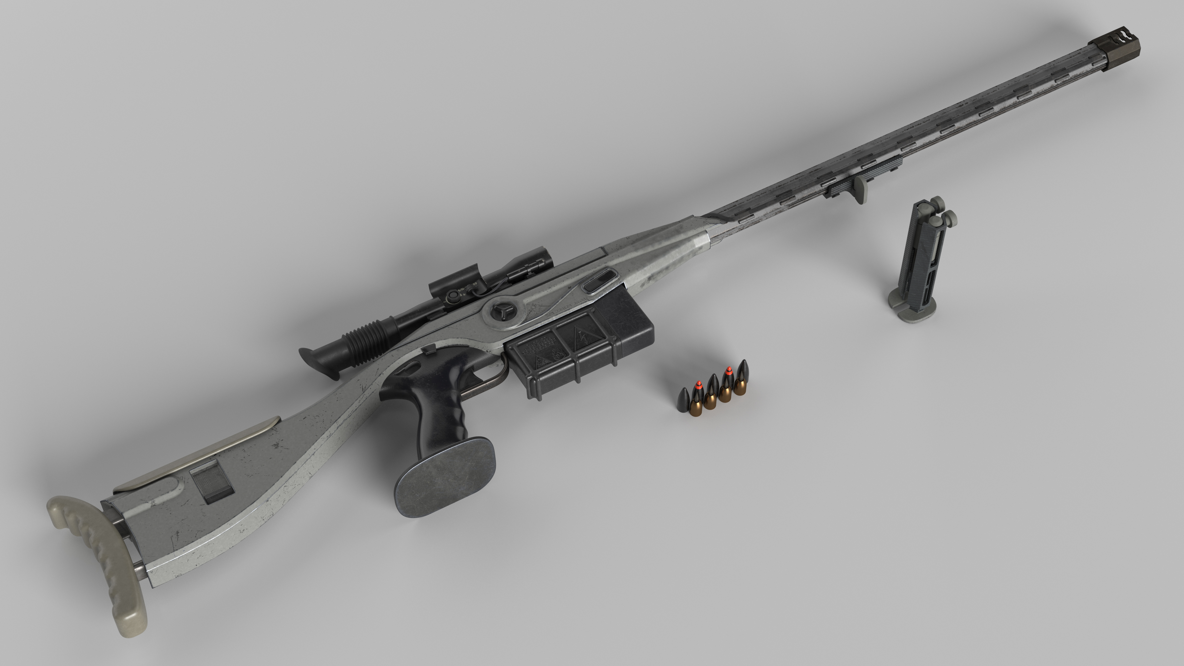 3D model Futuristic High-Precision Sniper Rifle with Telescopic Sight