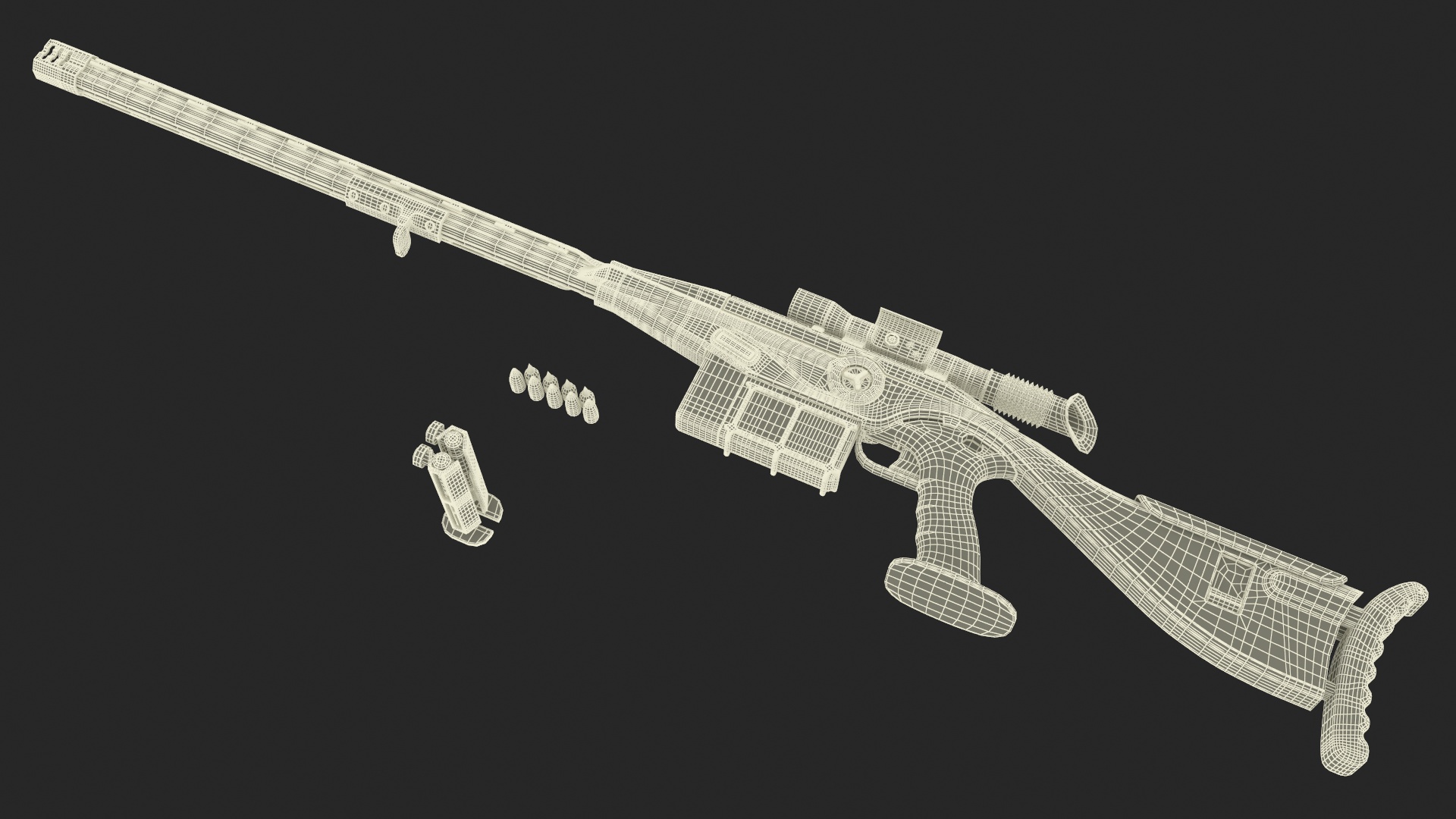 3D model Futuristic High-Precision Sniper Rifle with Telescopic Sight