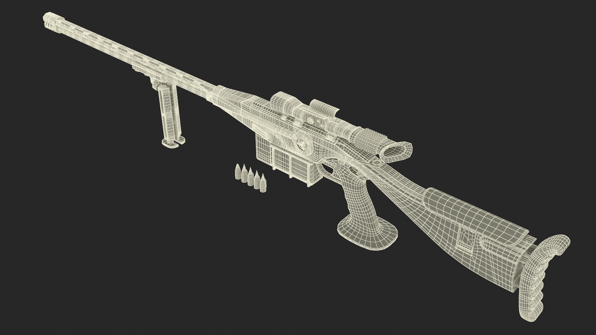 3D model Futuristic High-Precision Sniper Rifle with Telescopic Sight