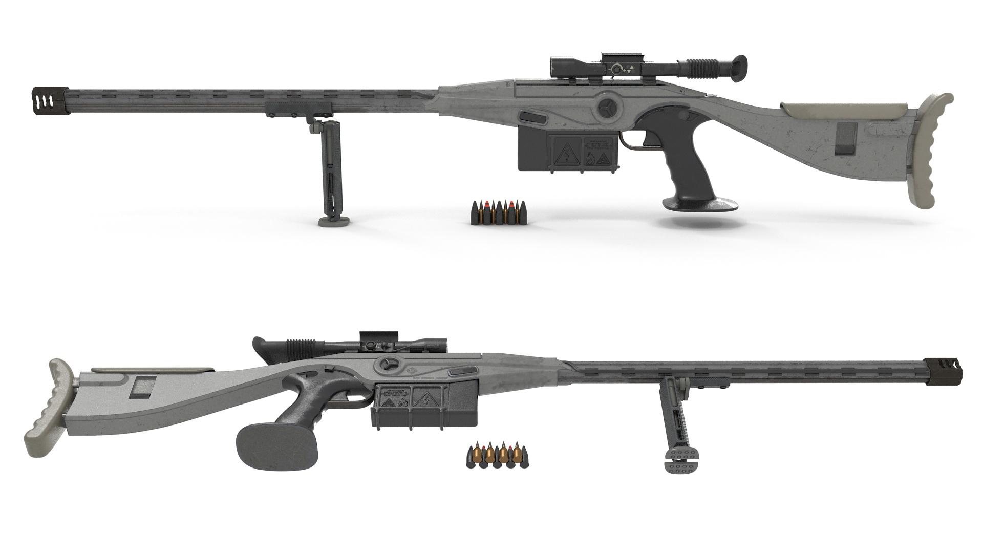 3D model Futuristic High-Precision Sniper Rifle with Telescopic Sight