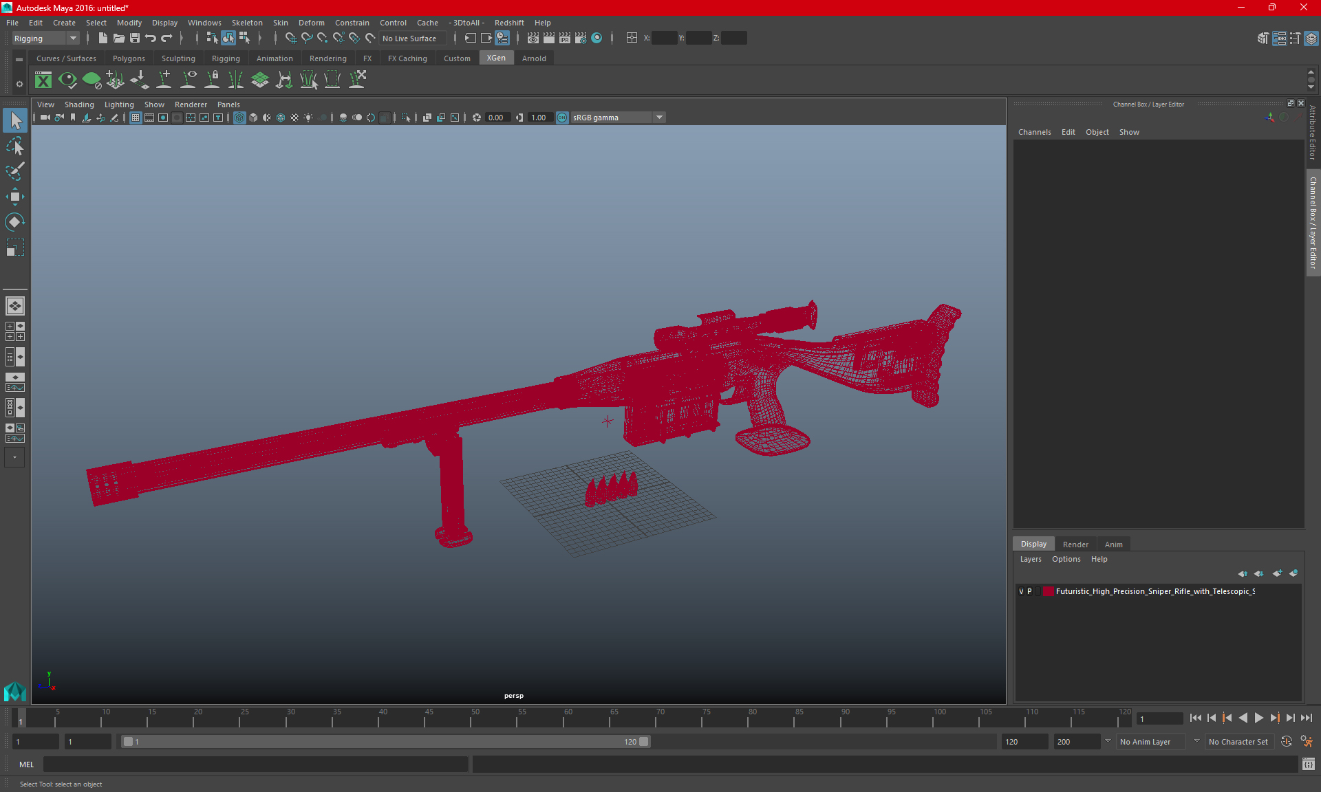 3D model Futuristic High-Precision Sniper Rifle with Telescopic Sight