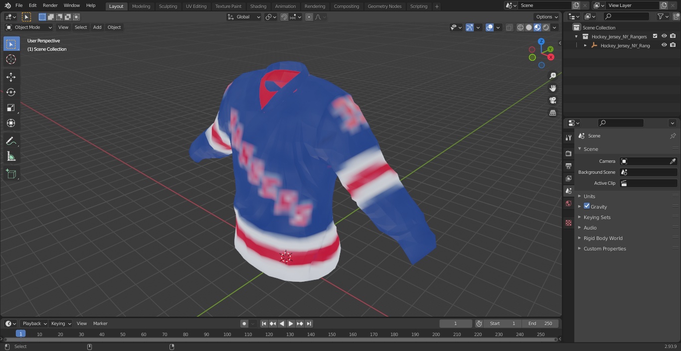 Hockey Jersey NY Rangers 3D model