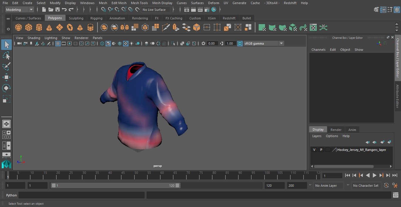 Hockey Jersey NY Rangers 3D model