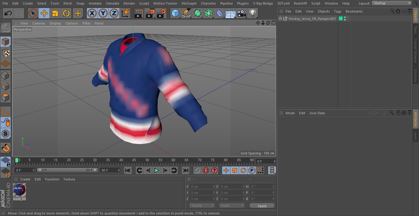 Hockey Jersey NY Rangers 3D model