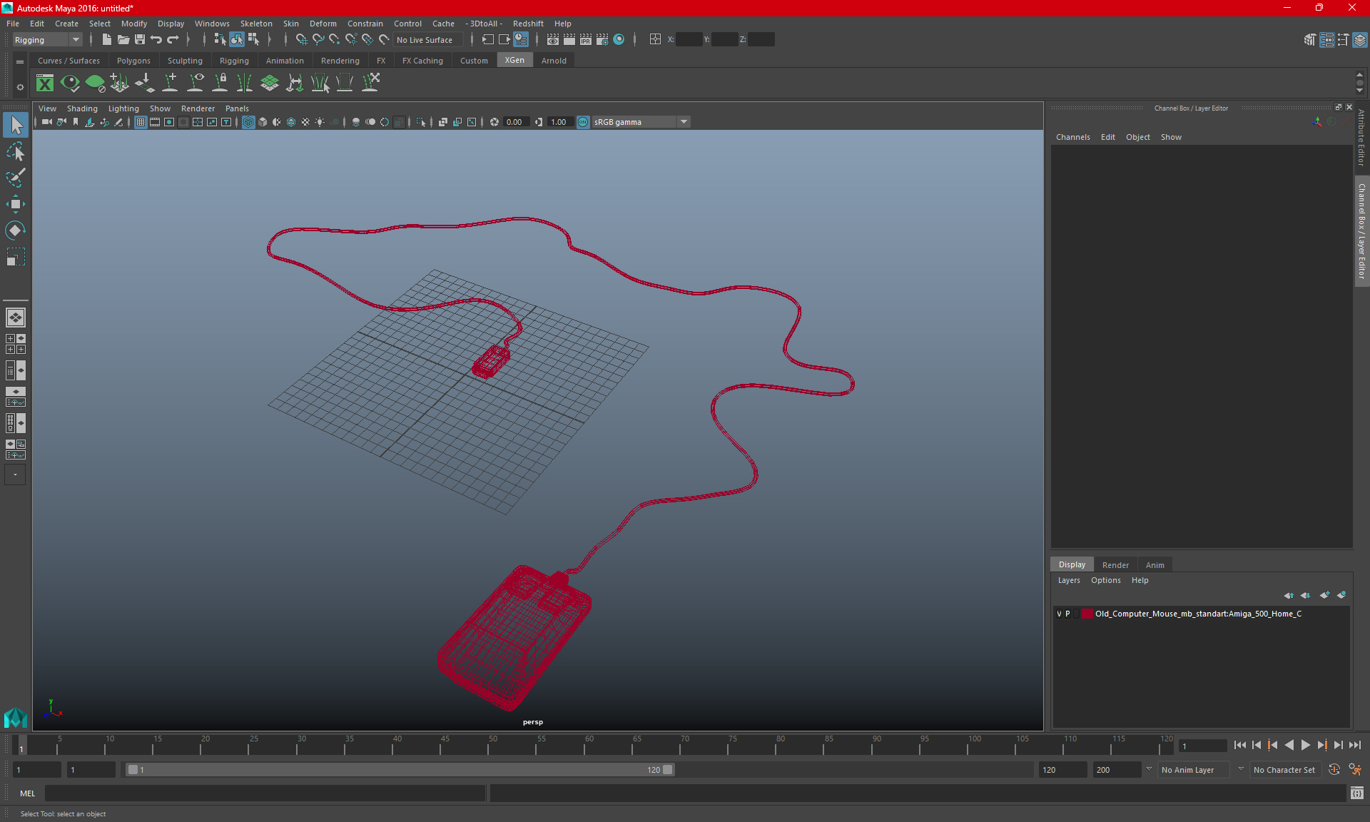 3D Old Computer Mouse model