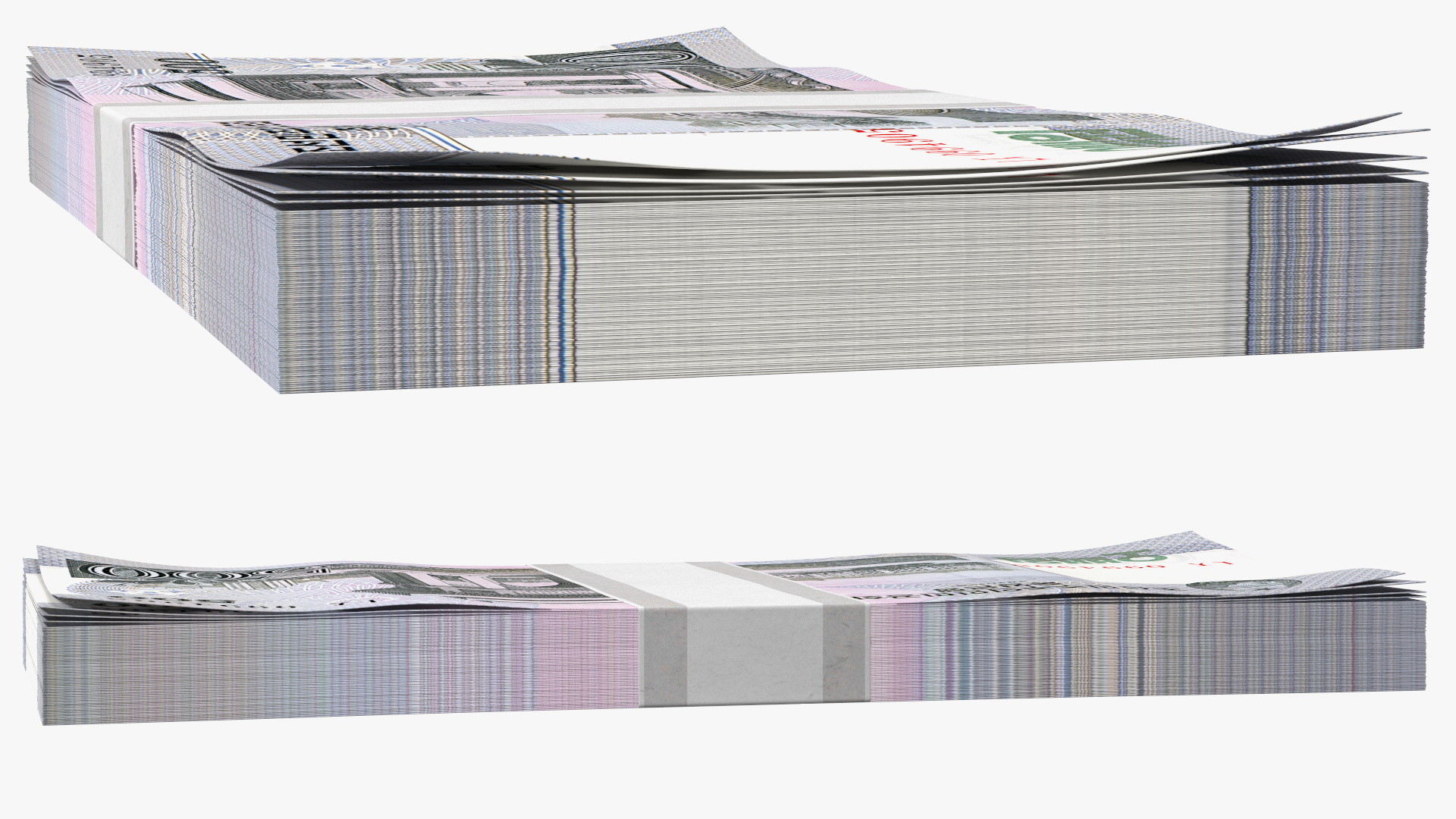 North Korea 500 Won Banknotes Pack 3D model