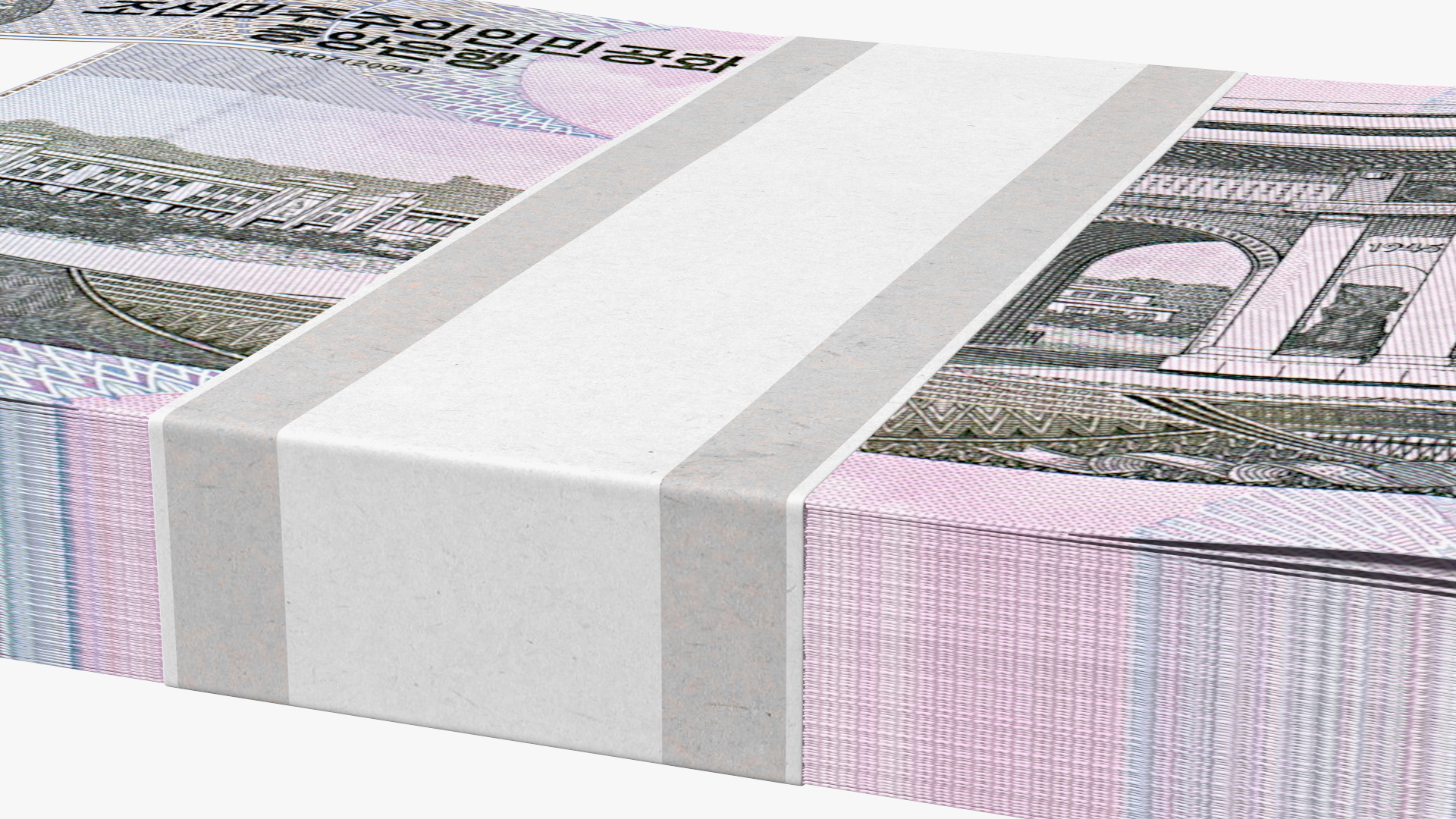 North Korea 500 Won Banknotes Pack 3D model
