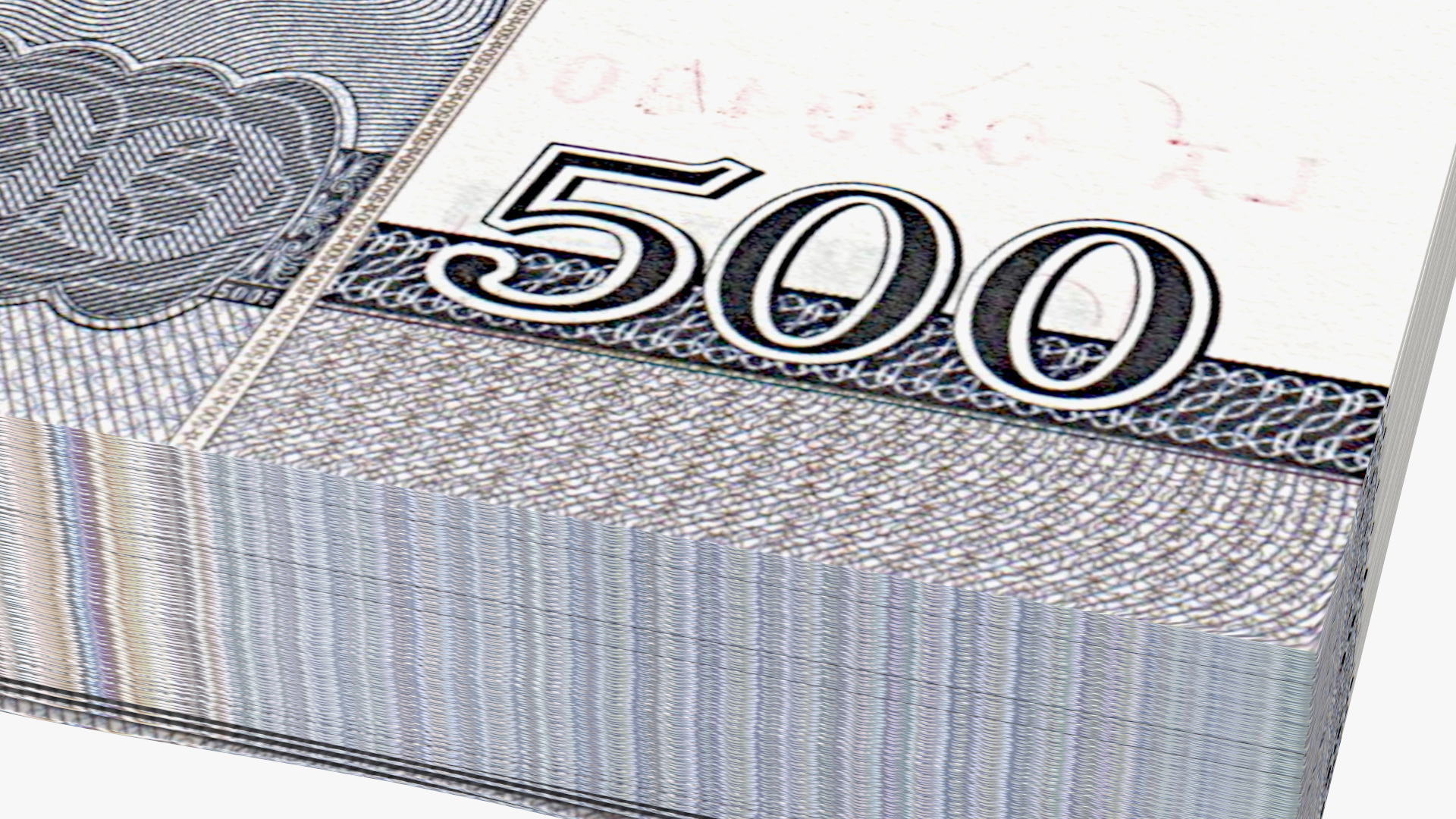 North Korea 500 Won Banknotes Pack 3D model