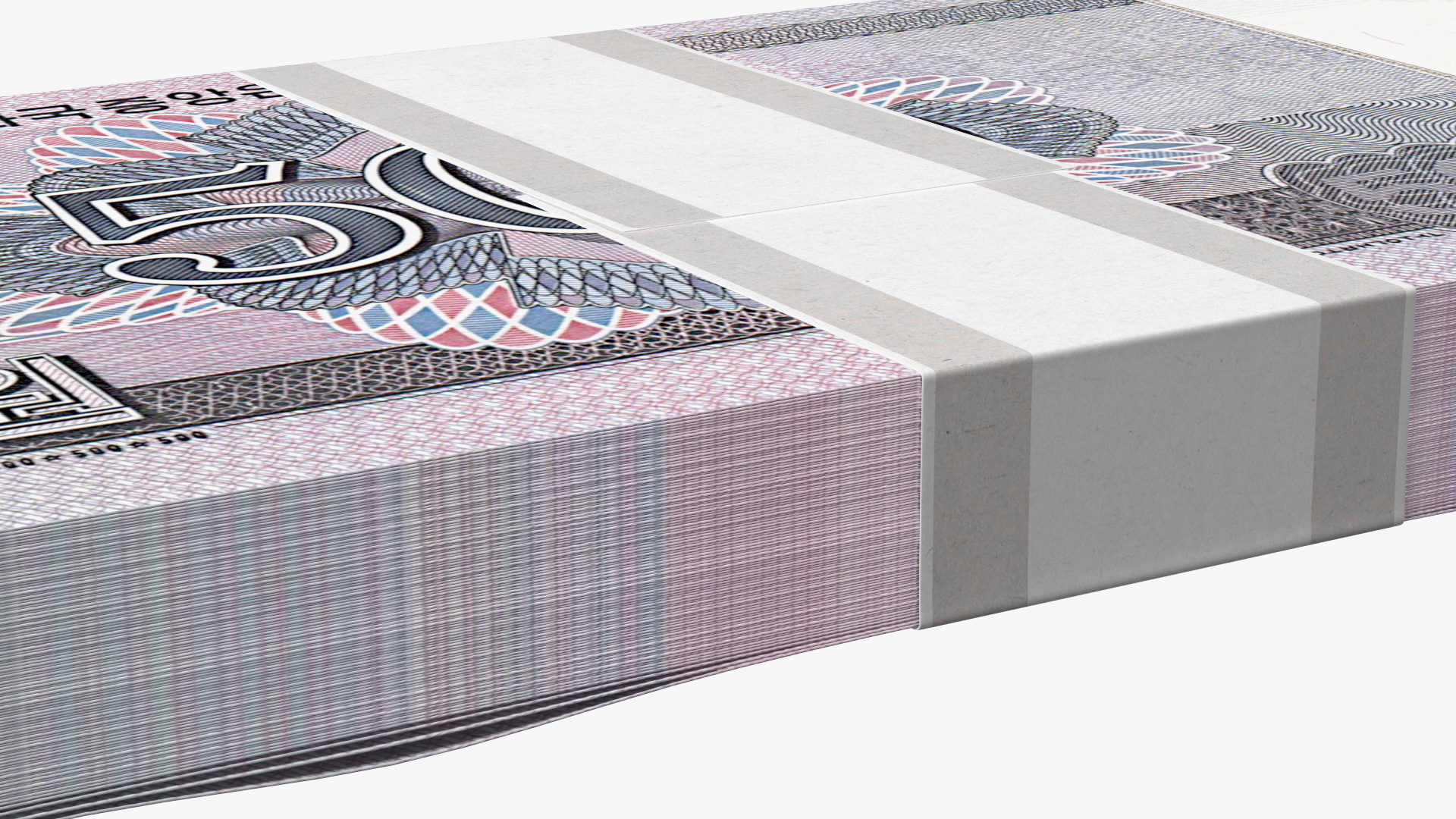 North Korea 500 Won Banknotes Pack 3D model