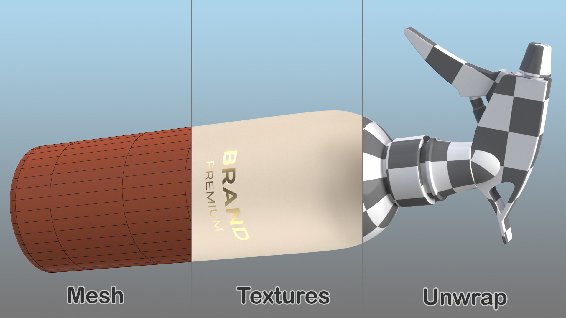 Gold Trigger Sprayer Bottle 3D