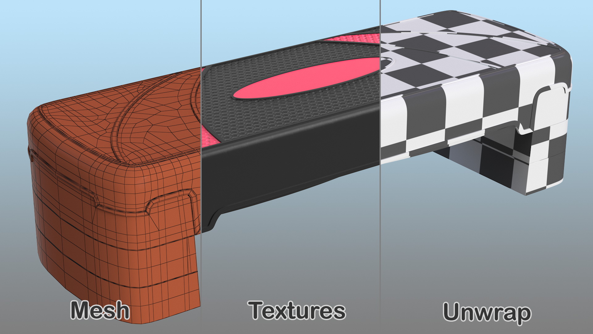 Adjustable Workout Aerobic Stepper 3D model
