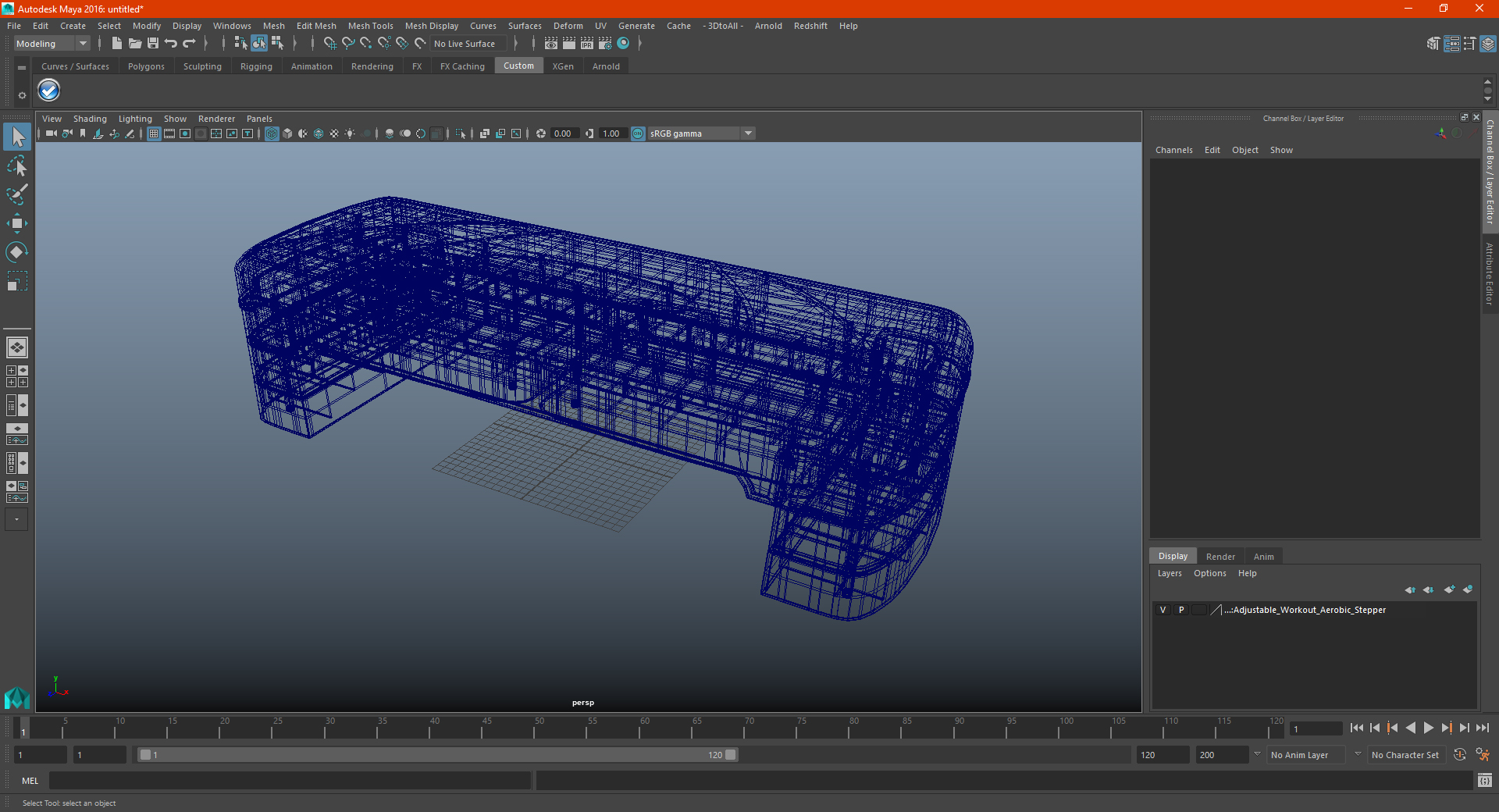 Adjustable Workout Aerobic Stepper 3D model