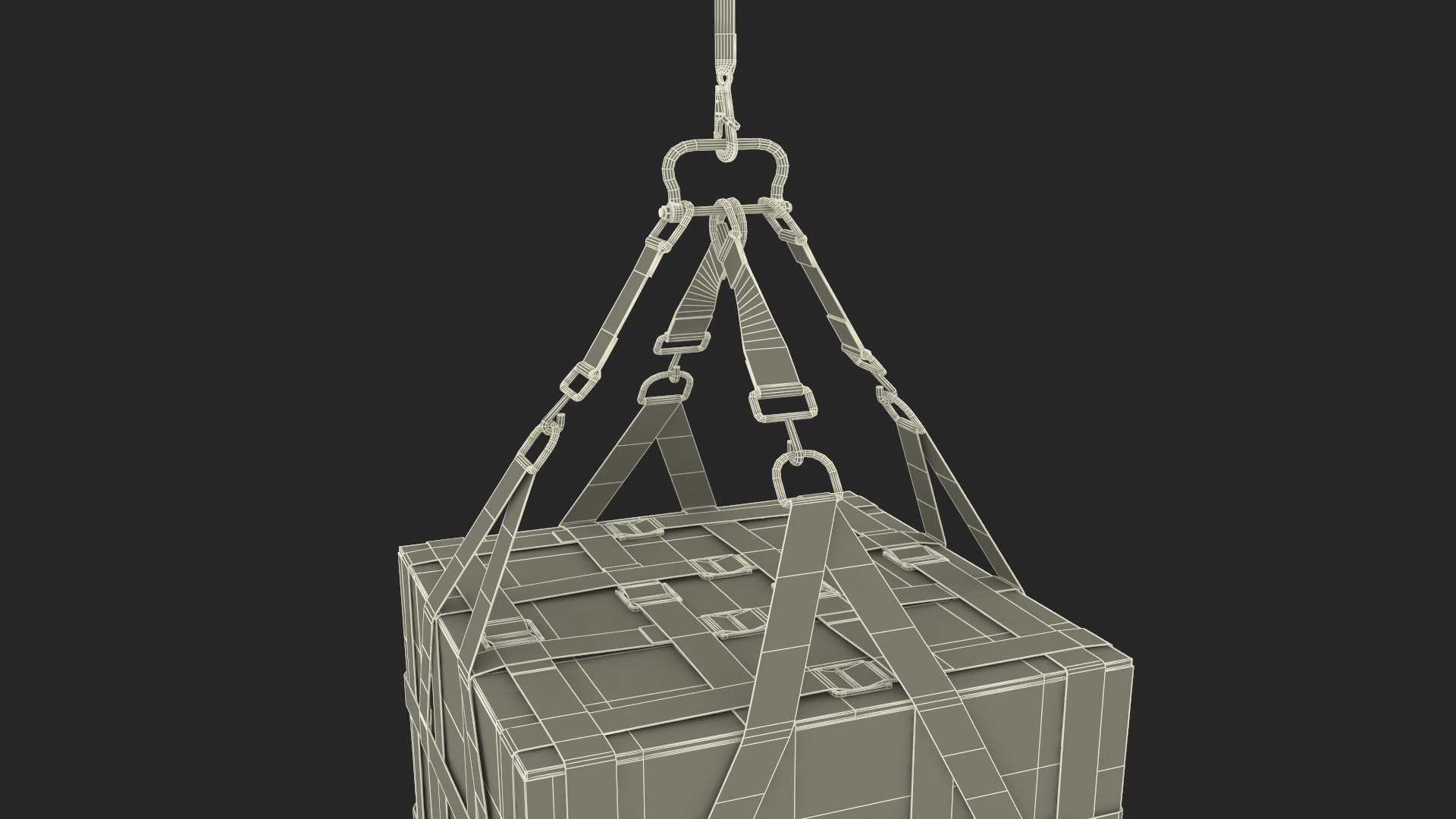 Single Subscale Parachute Cargo System White 3D model