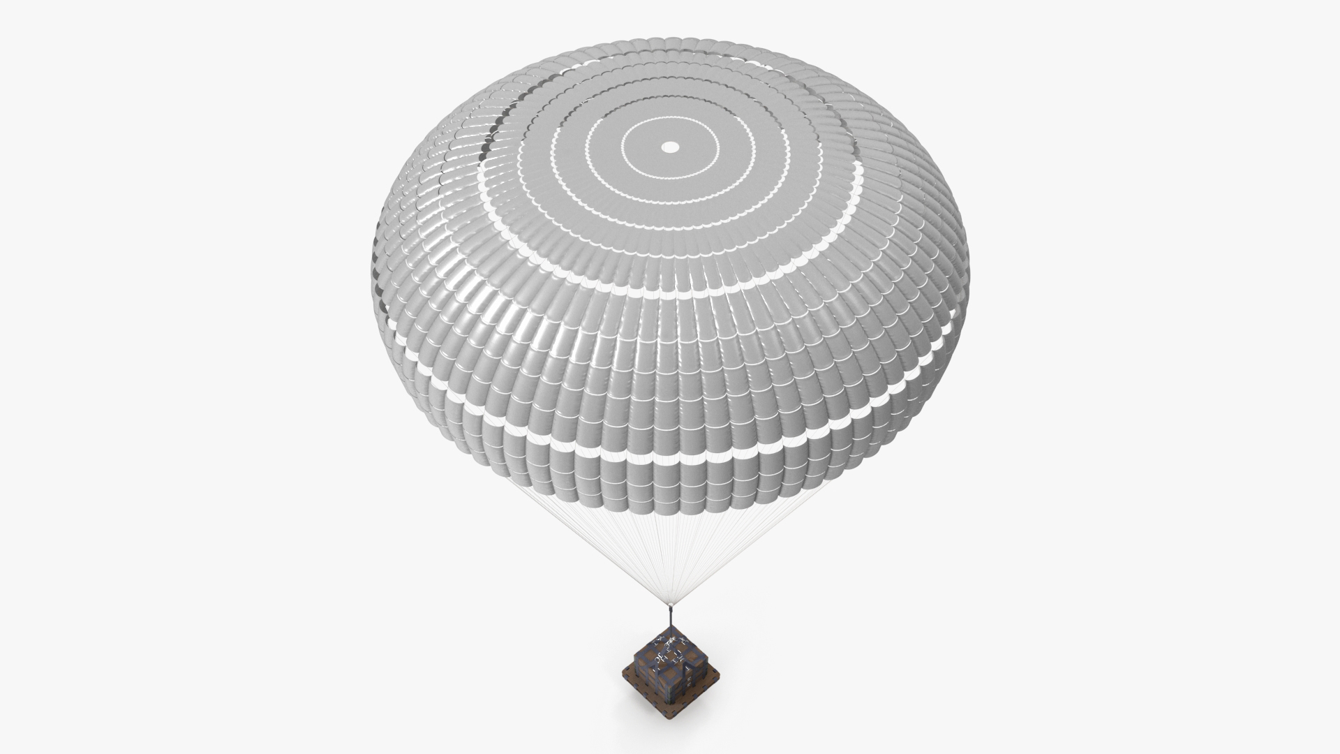 Single Subscale Parachute Cargo System White 3D model