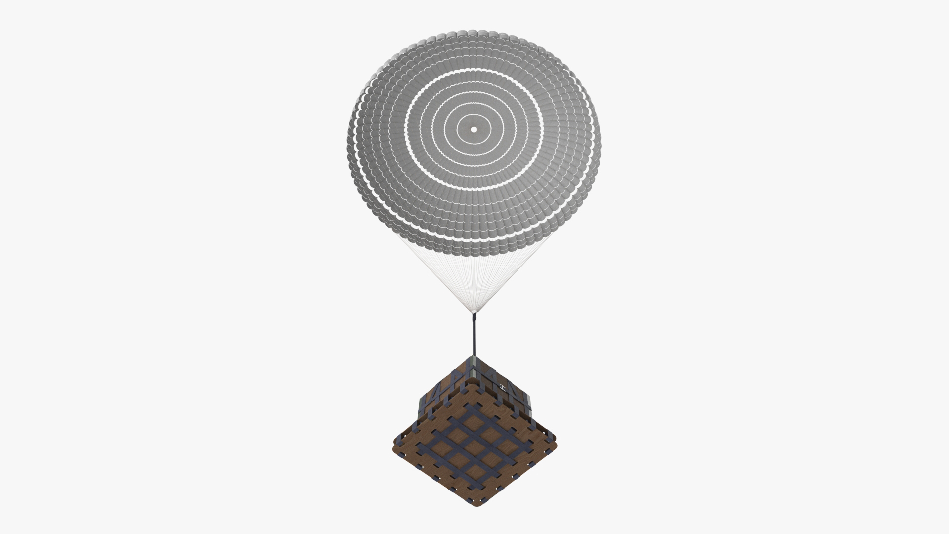 Single Subscale Parachute Cargo System White 3D model