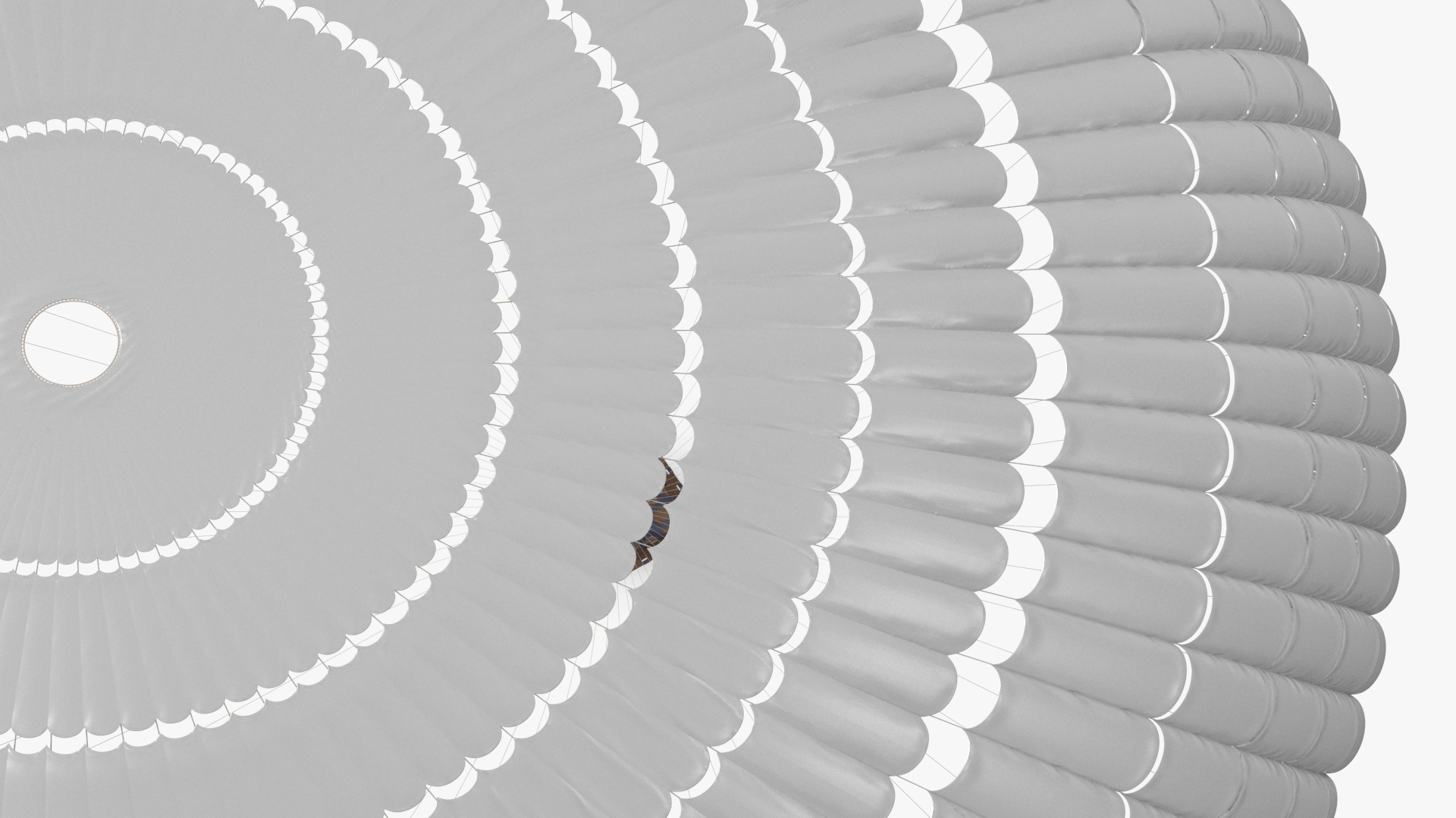 Single Subscale Parachute Cargo System White 3D model
