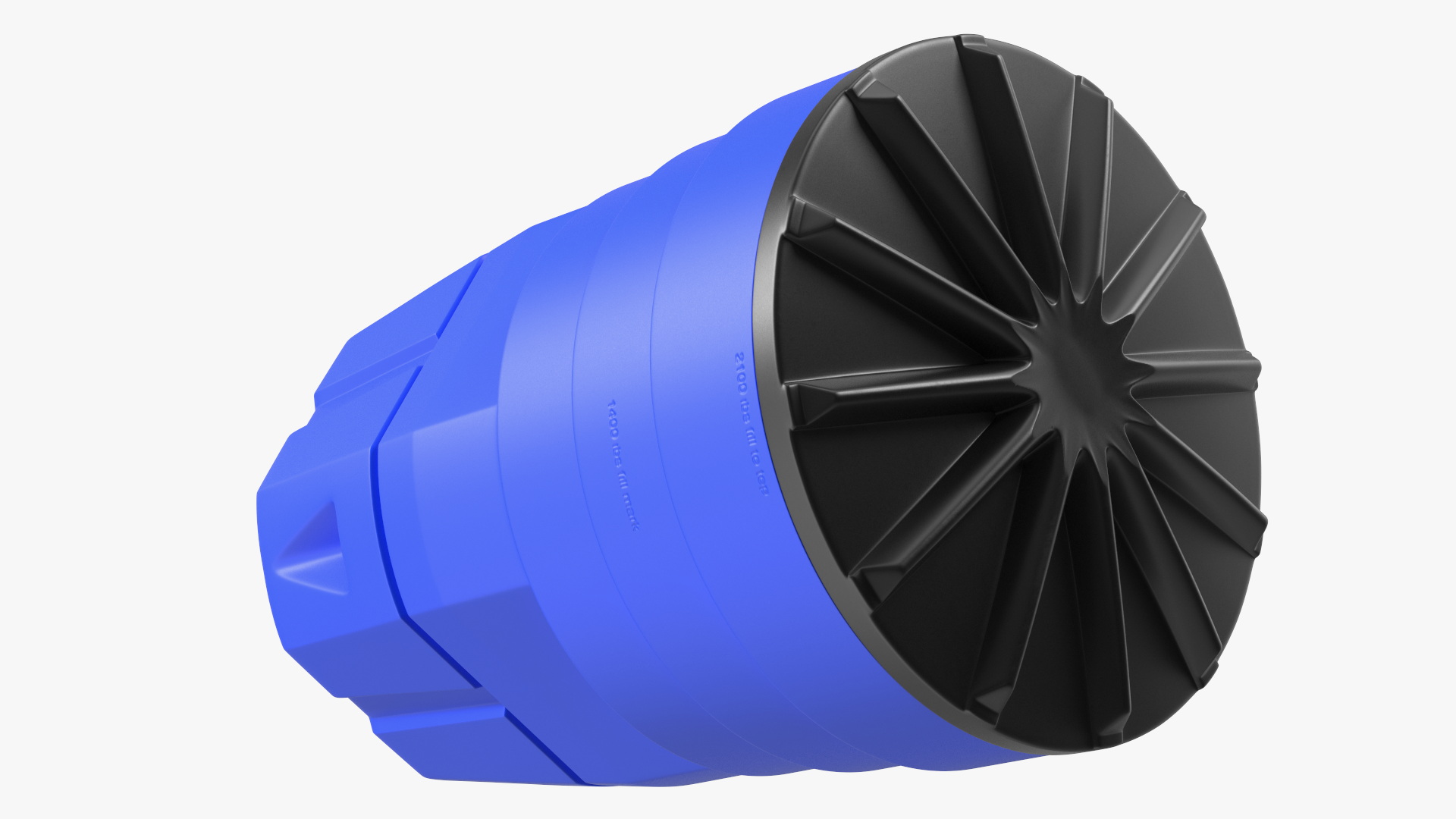 3D Blue Plastic Barrel with Lid model