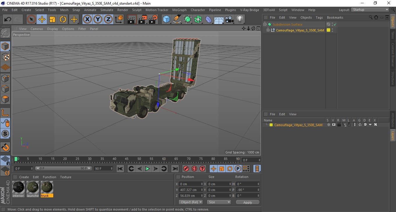 3D Camouflage Vityaz S 350E SAM model
