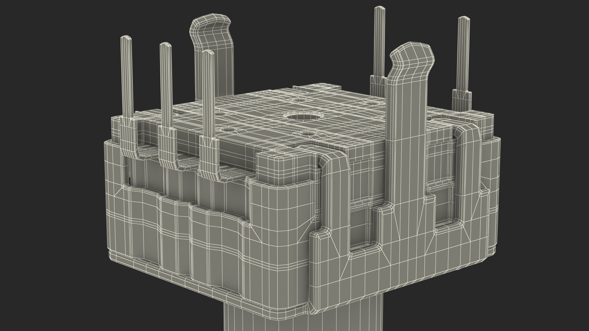 3D Mini Push Button Switch model