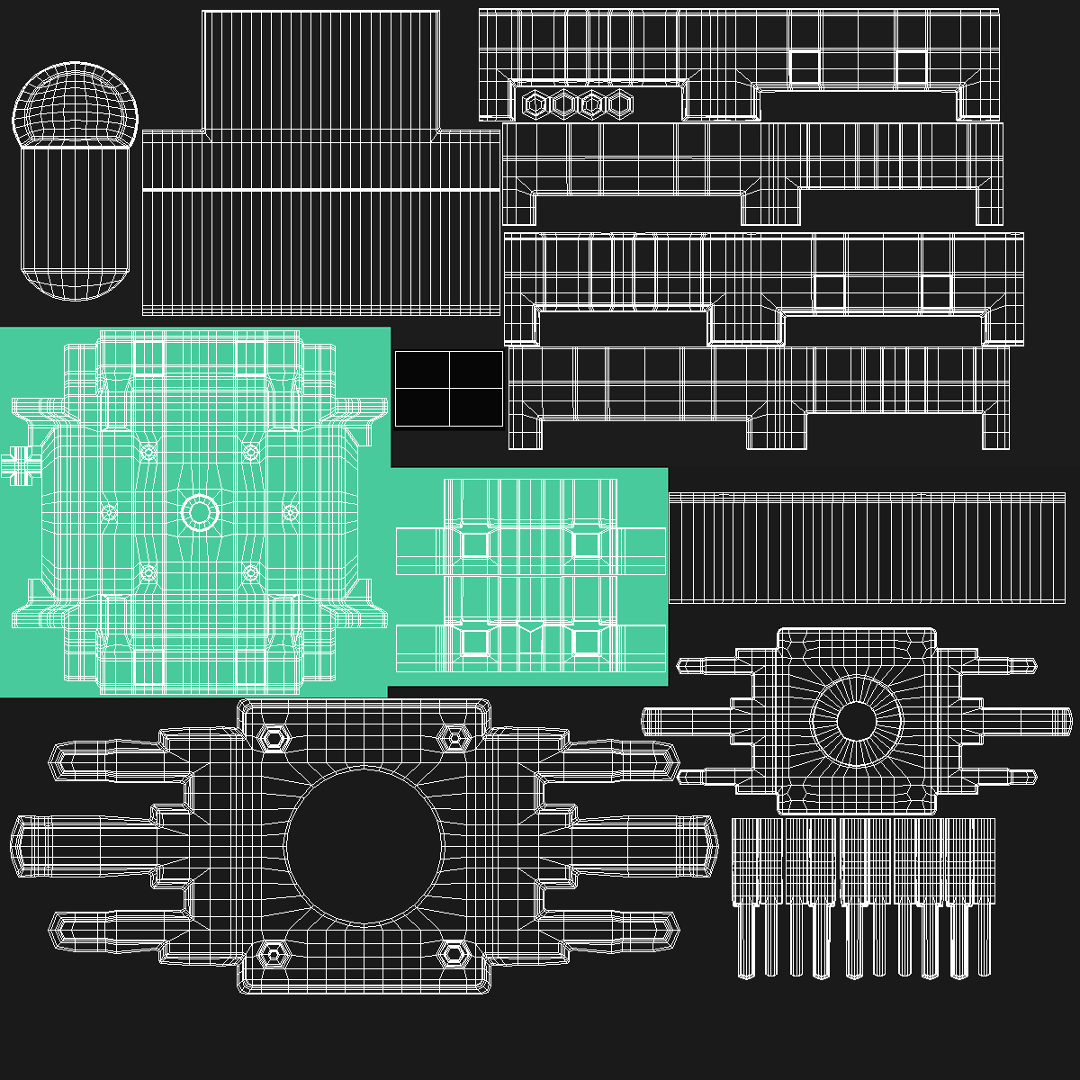 3D Mini Push Button Switch model