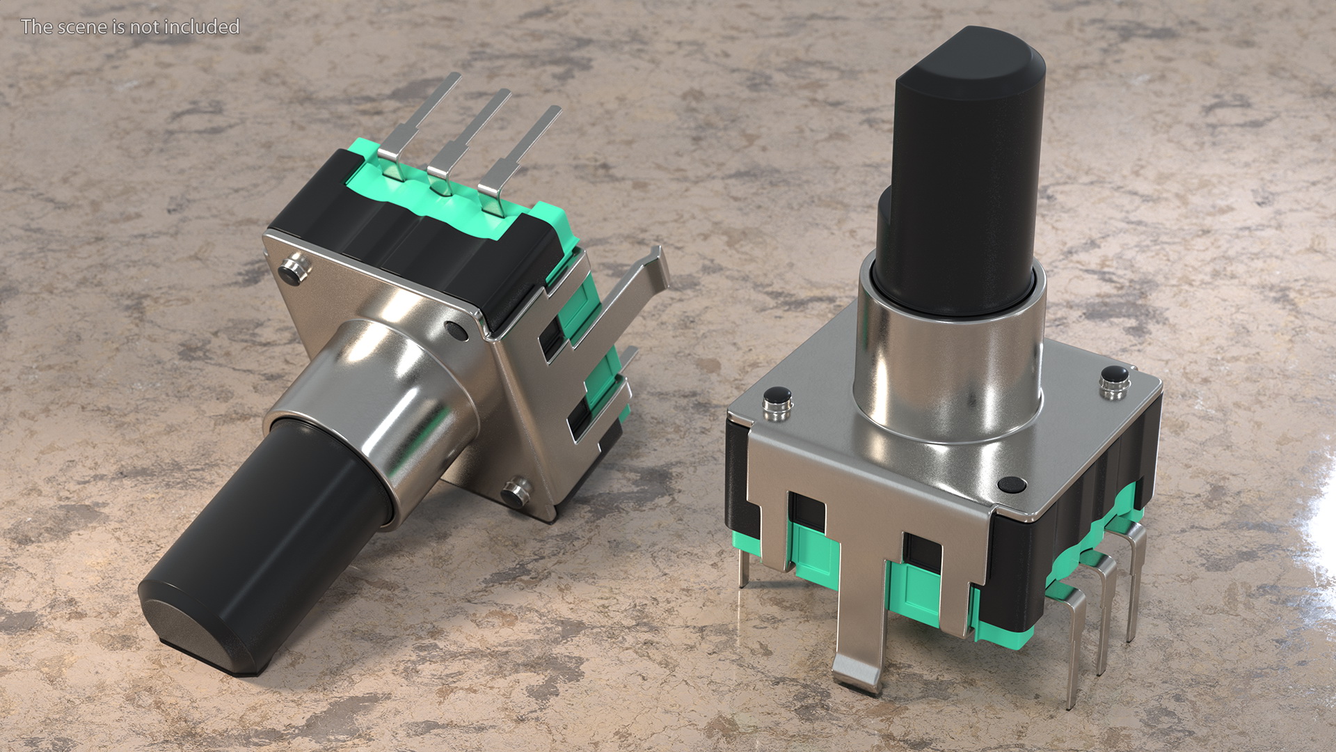 3D Mini Push Button Switch model