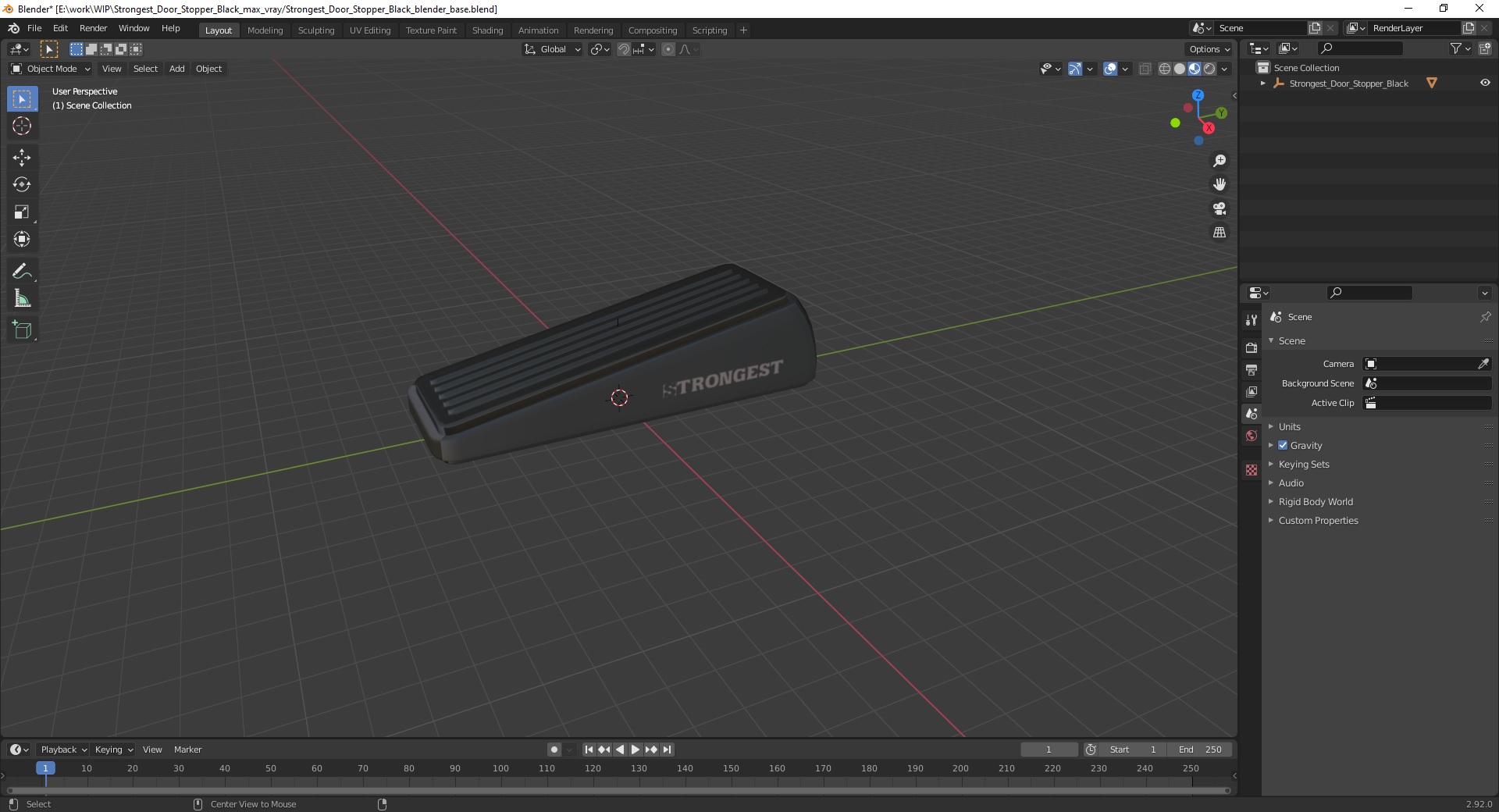 3D Strongest Door Stopper Black model