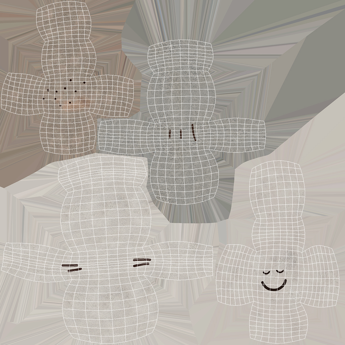 3D Stack of Stable Pebble Stone with Smiling Face