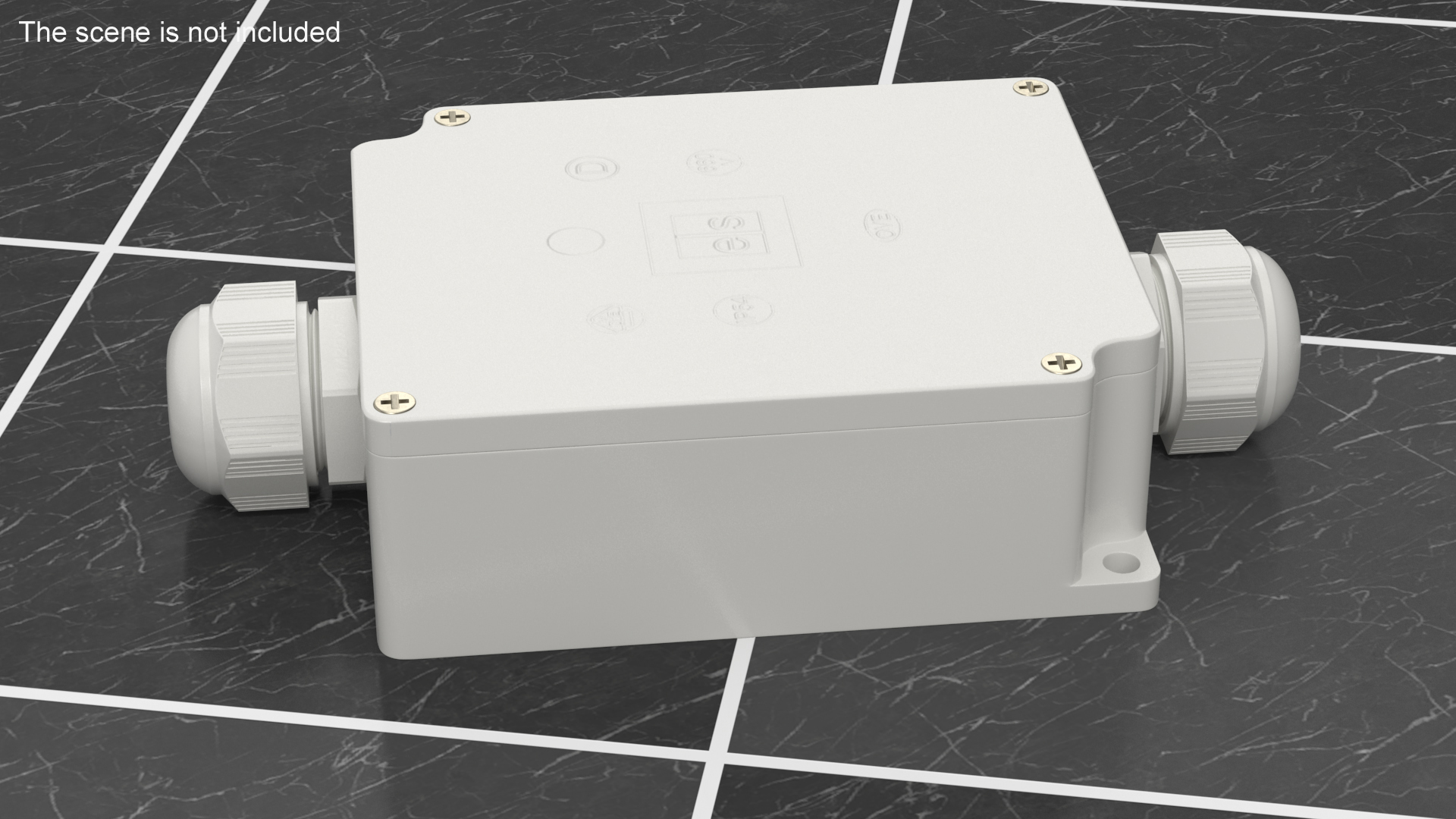 White Closed Junction Box for 2 Wires 3D