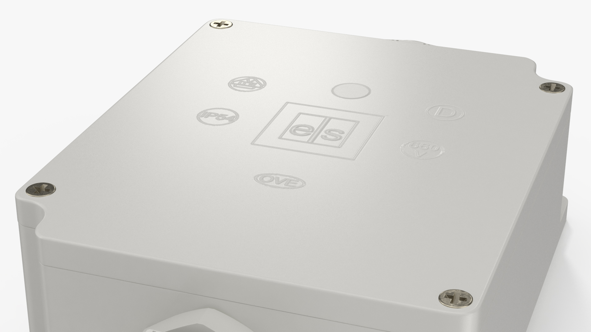 White Closed Junction Box for 2 Wires 3D