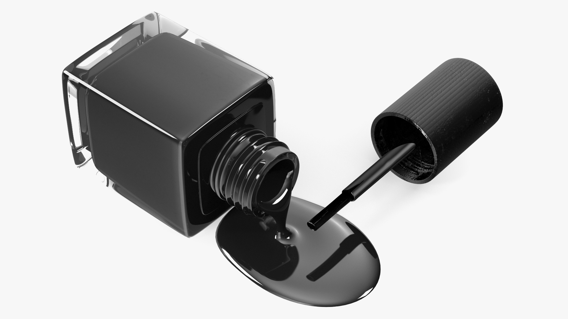 3D model Black Spilled Nail Polish