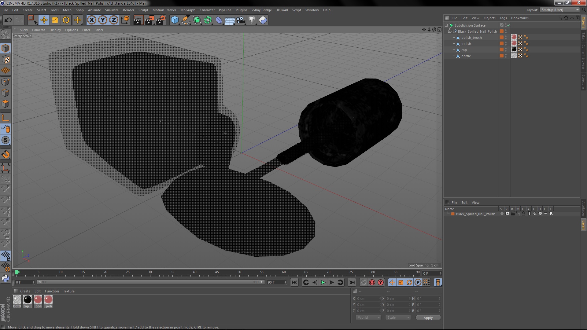 3D model Black Spilled Nail Polish
