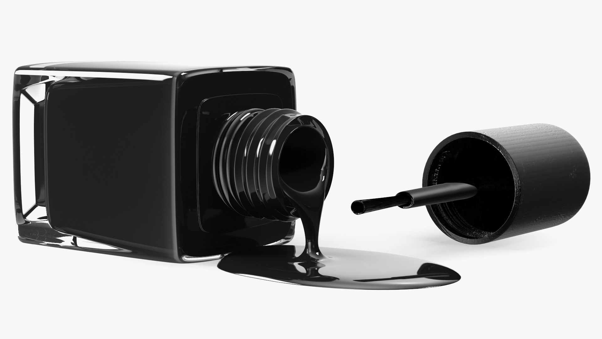 3D model Black Spilled Nail Polish