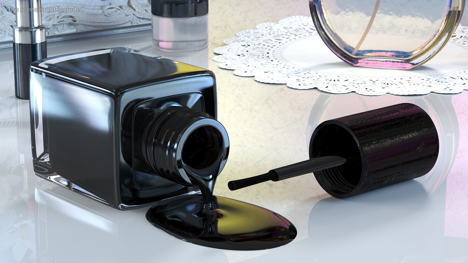 3D model Black Spilled Nail Polish